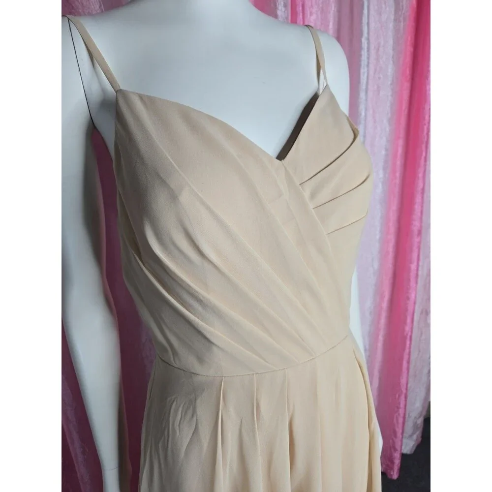 Stacees Champagne Bridesmaid Wedding Prom Formal Gown Size 8 NWT